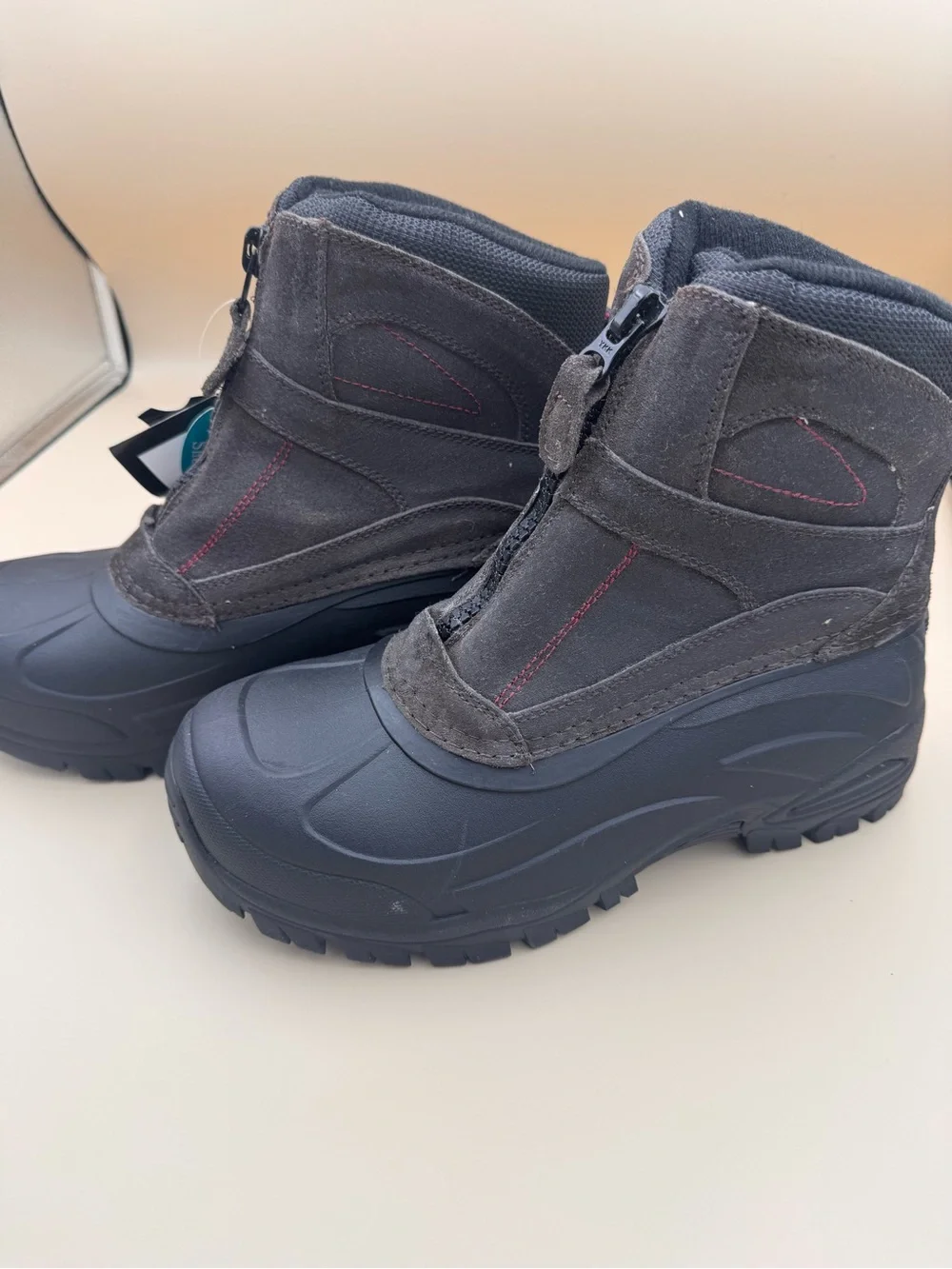 Weatherproof Black and Brown Men's Winter Boots Zip closure Size 8M